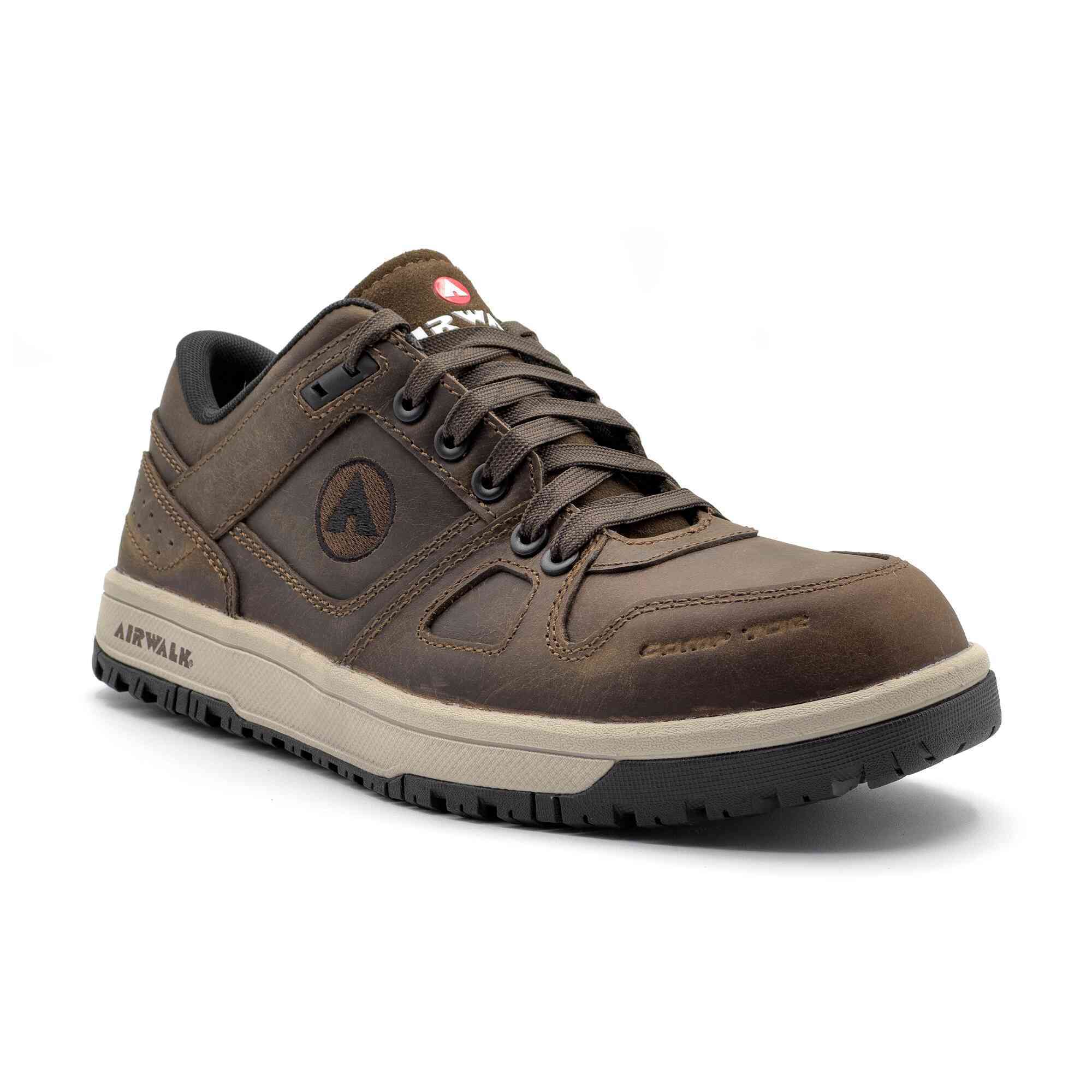 Airwalk Mongo Men's Safety Shoes — Composite Toe, Electrical Hazard Resistant, Oil & Slip Resistant, Chocolate Brown, Size 12 Extra Wide, Model# AW5020-12EE